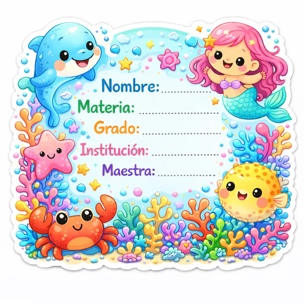 Stickers sirenas fondo rosa