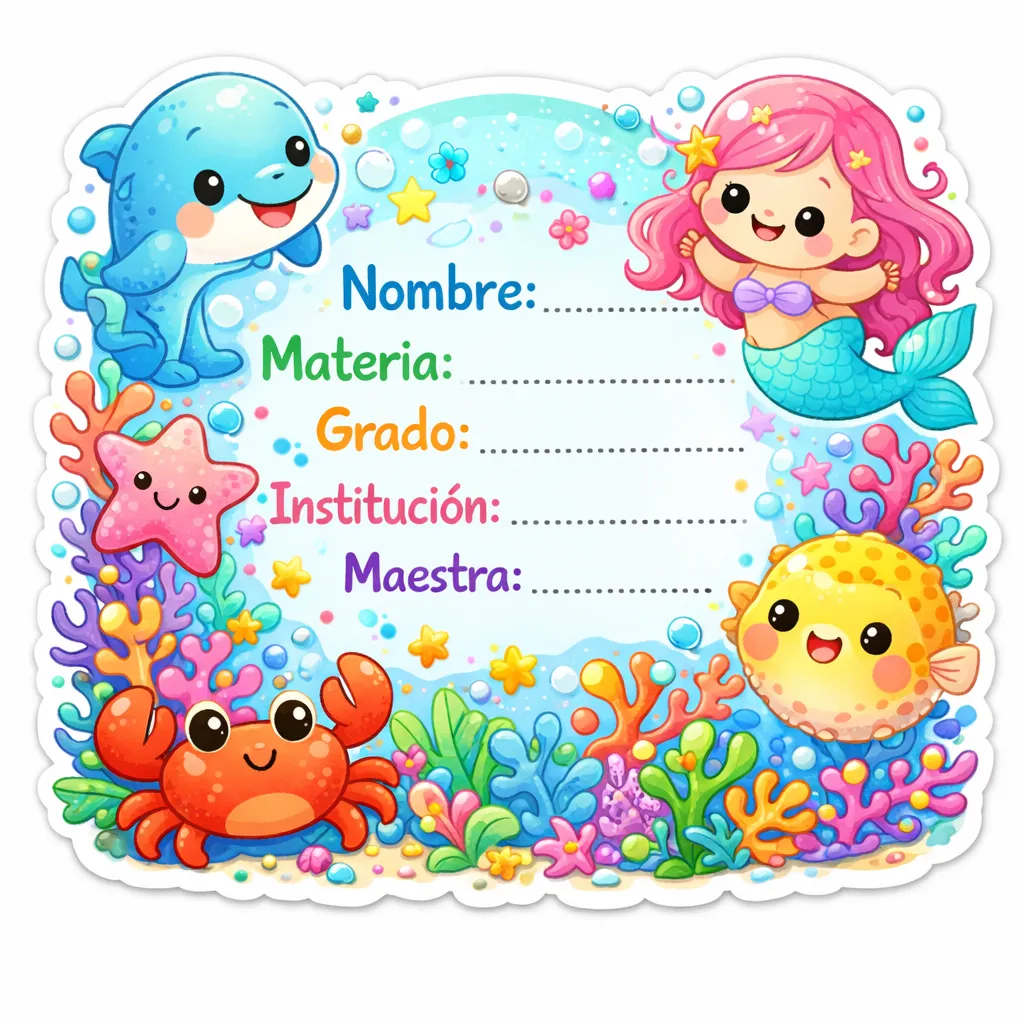 Stickers sirenas fondo azul