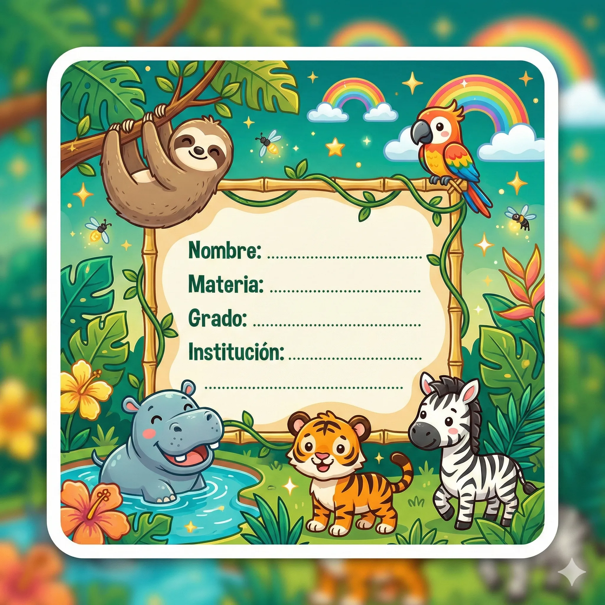 Stickers perezoso y tigre