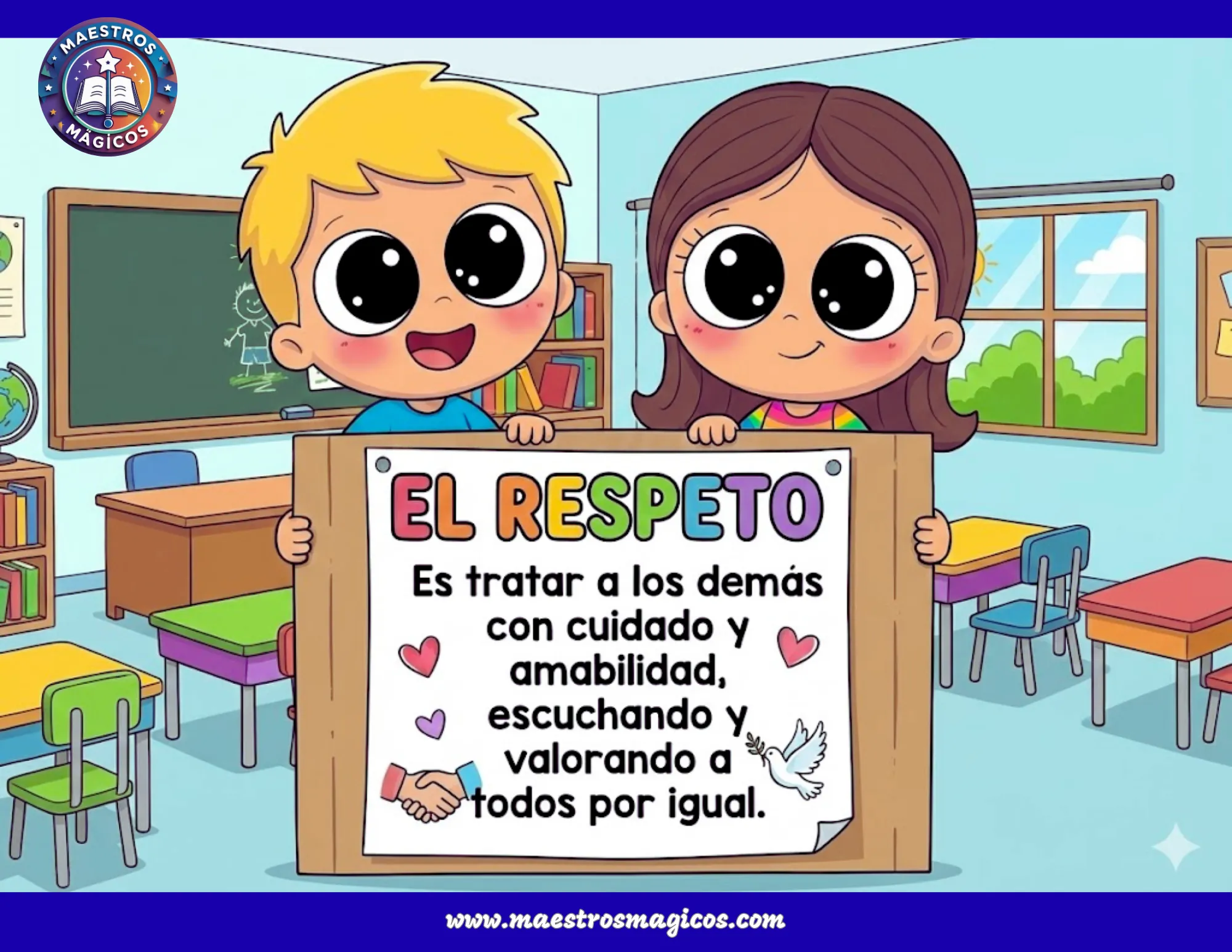 Cartel valor del Respeto niños