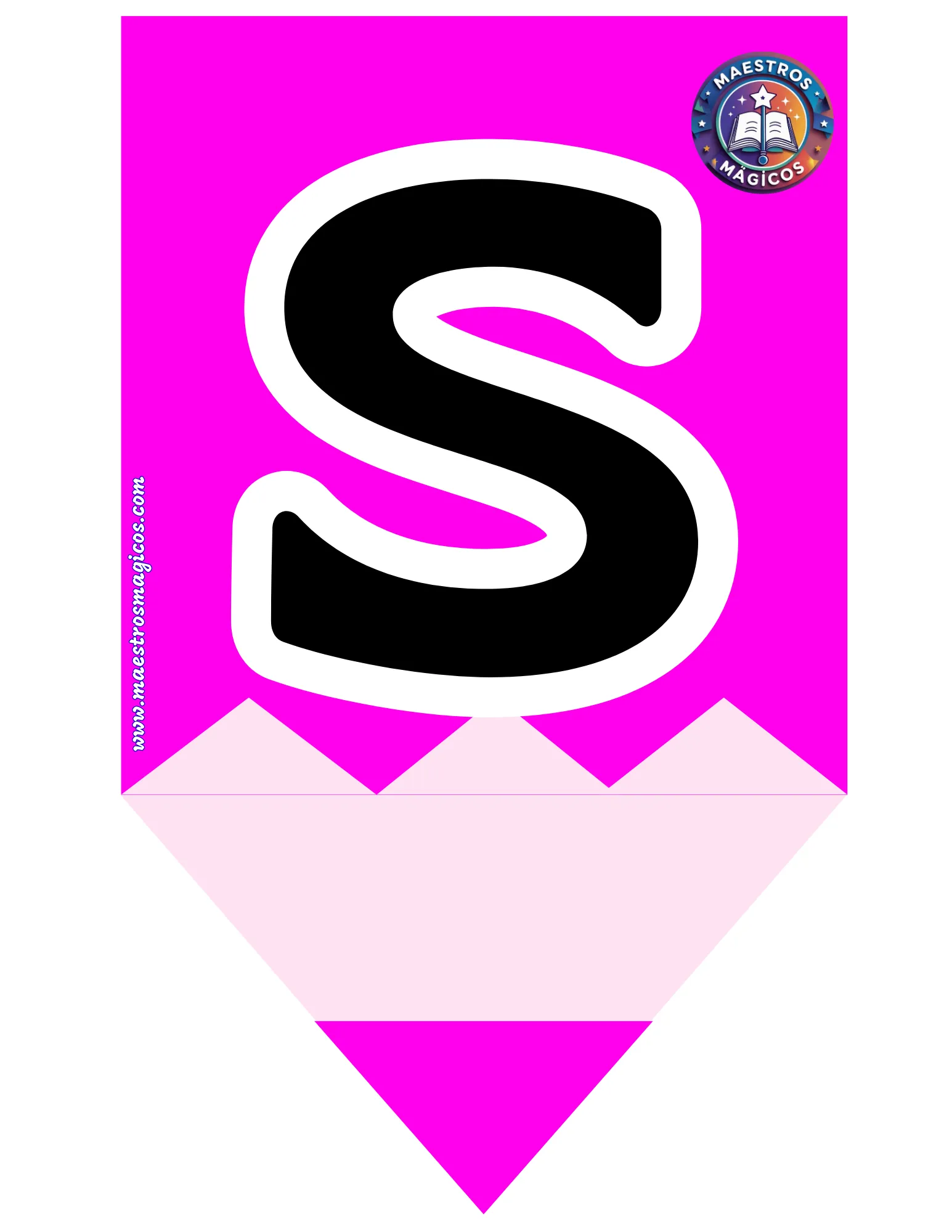 Letra S final lápiz morado