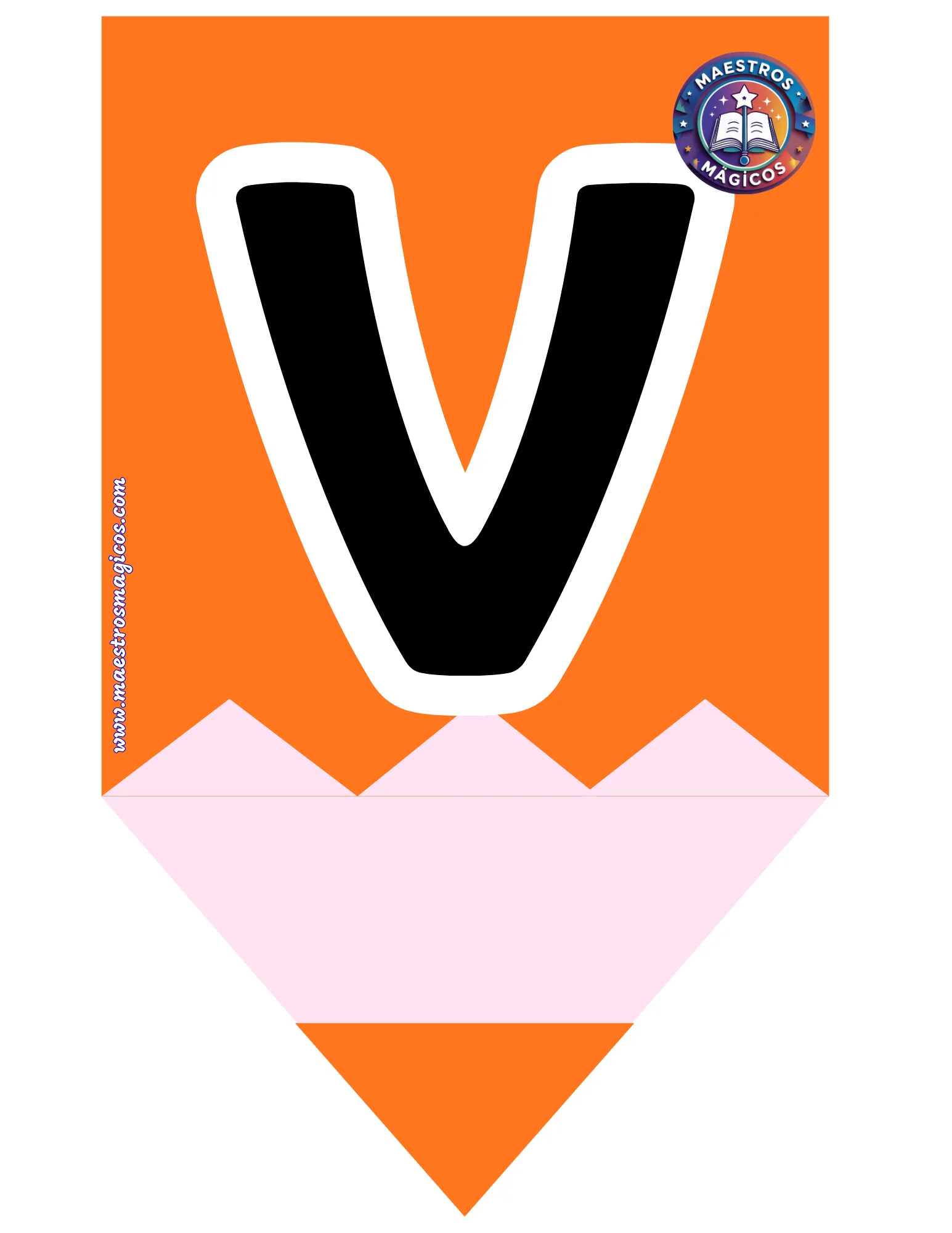 Letra N lápiz morado