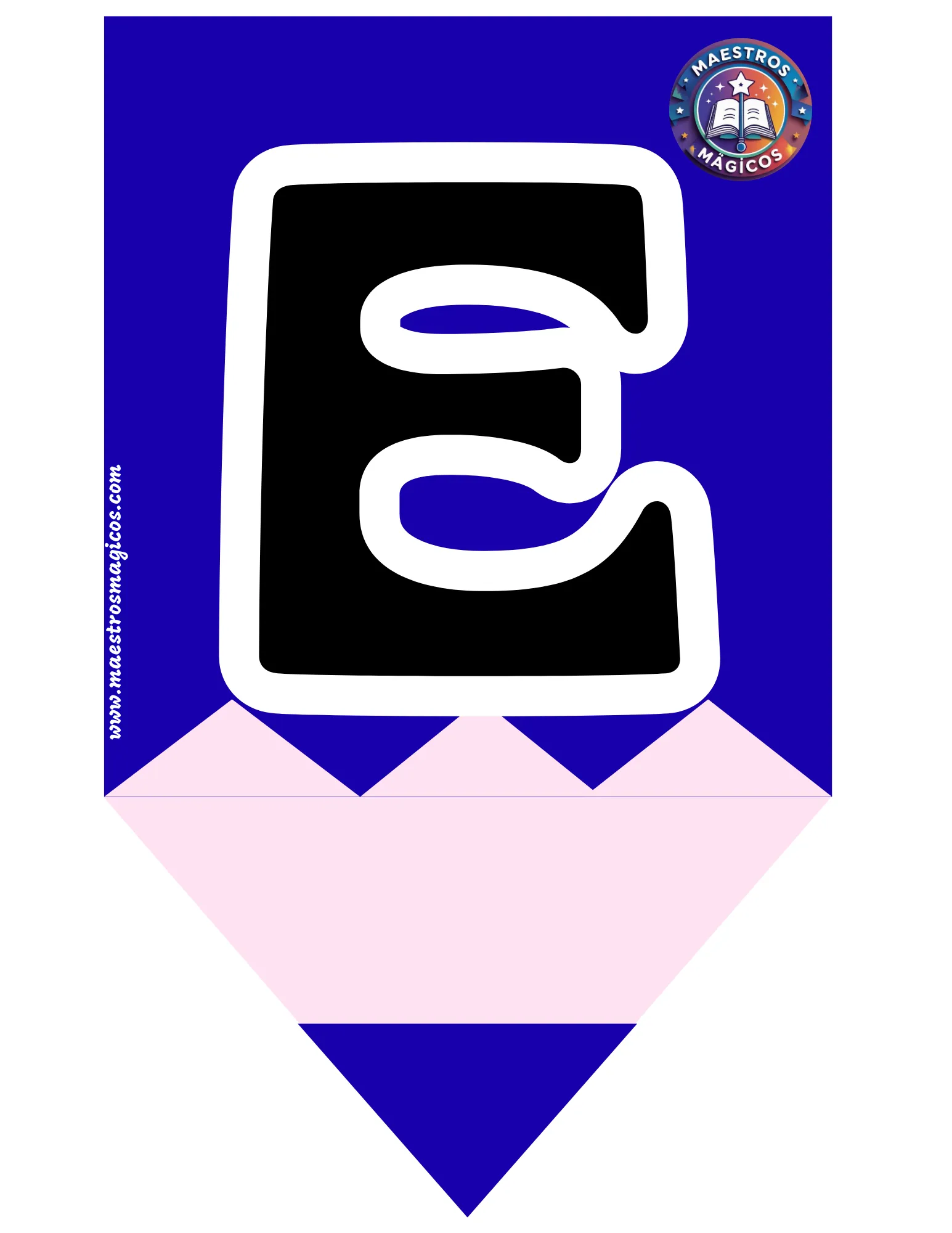 Letra V lápiz naranja