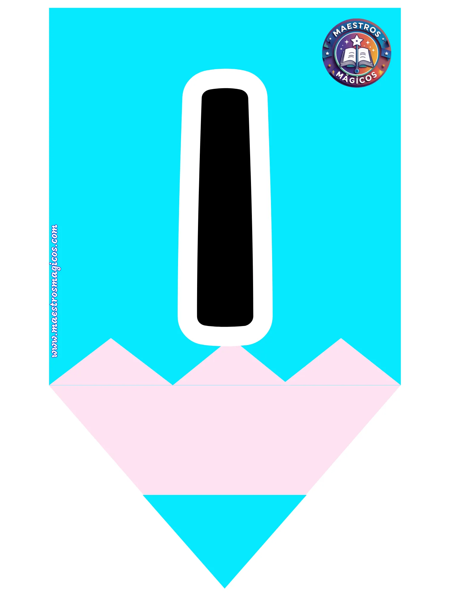 Letra N final lápiz fucsia