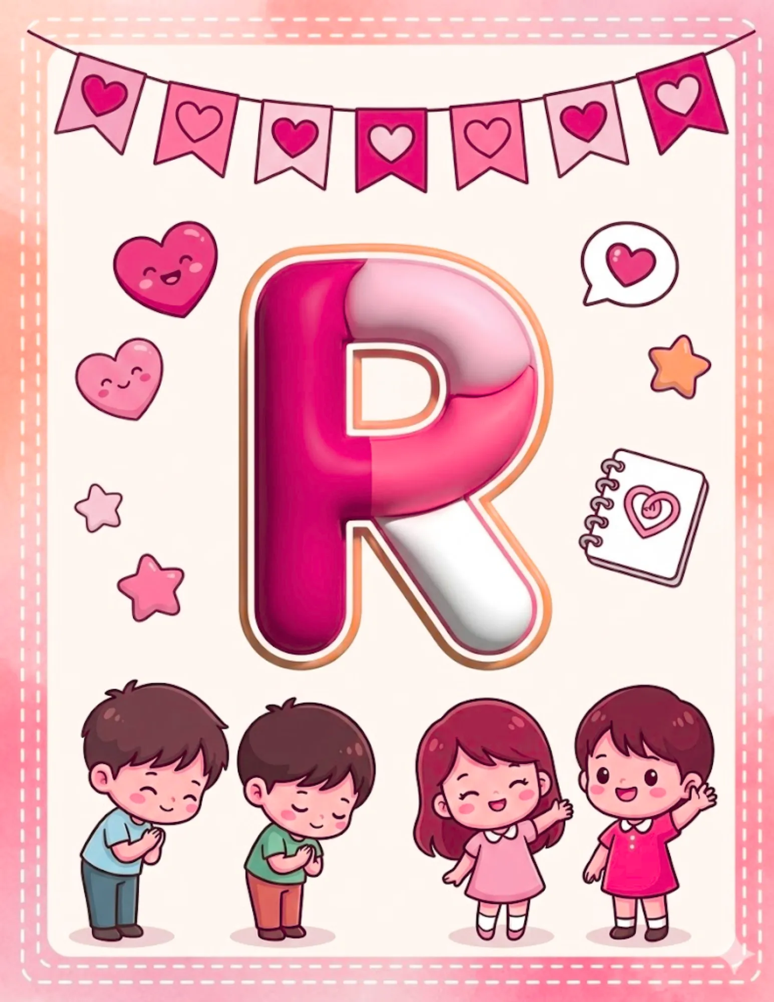 Letra R cartel febrero premium