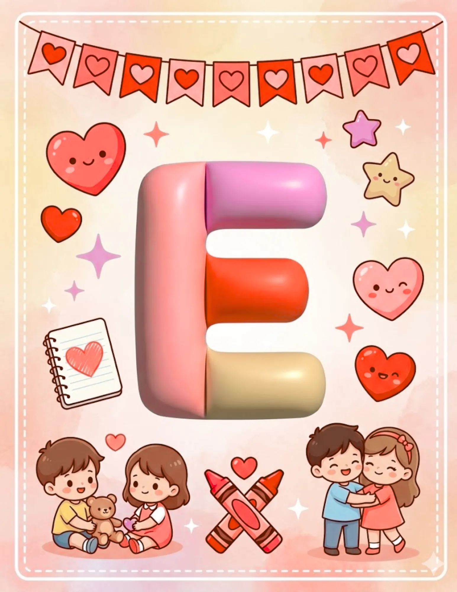 Letra E cartel febrero premium