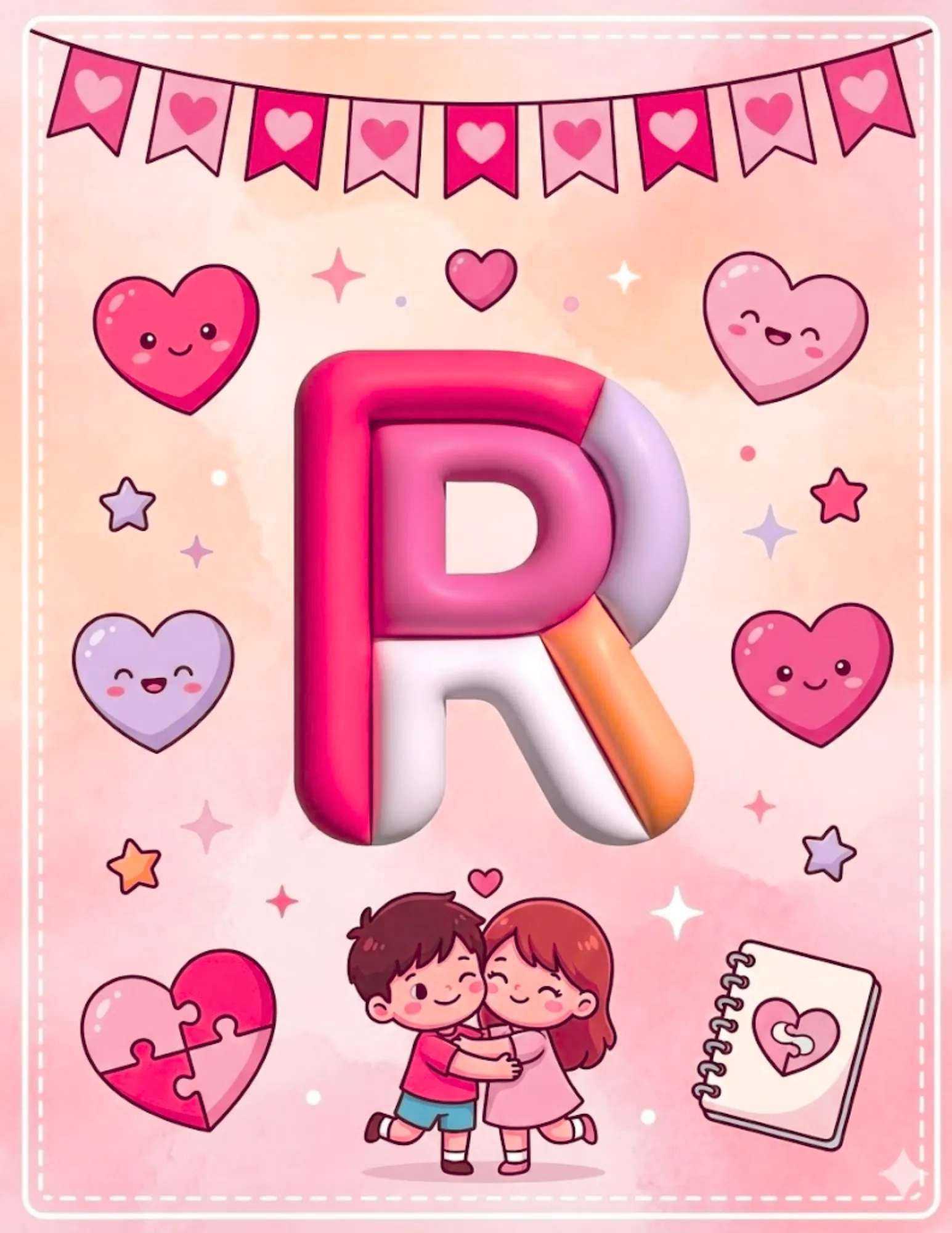 Letra R cartel febrero premium