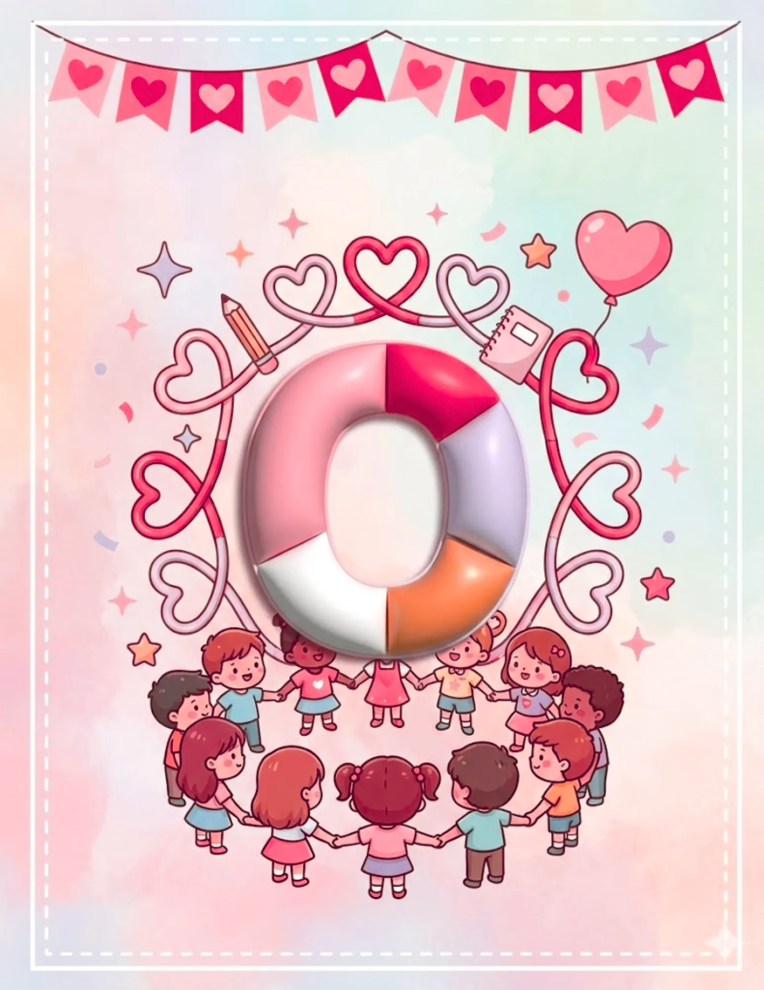 Letra O cartel febrero premium