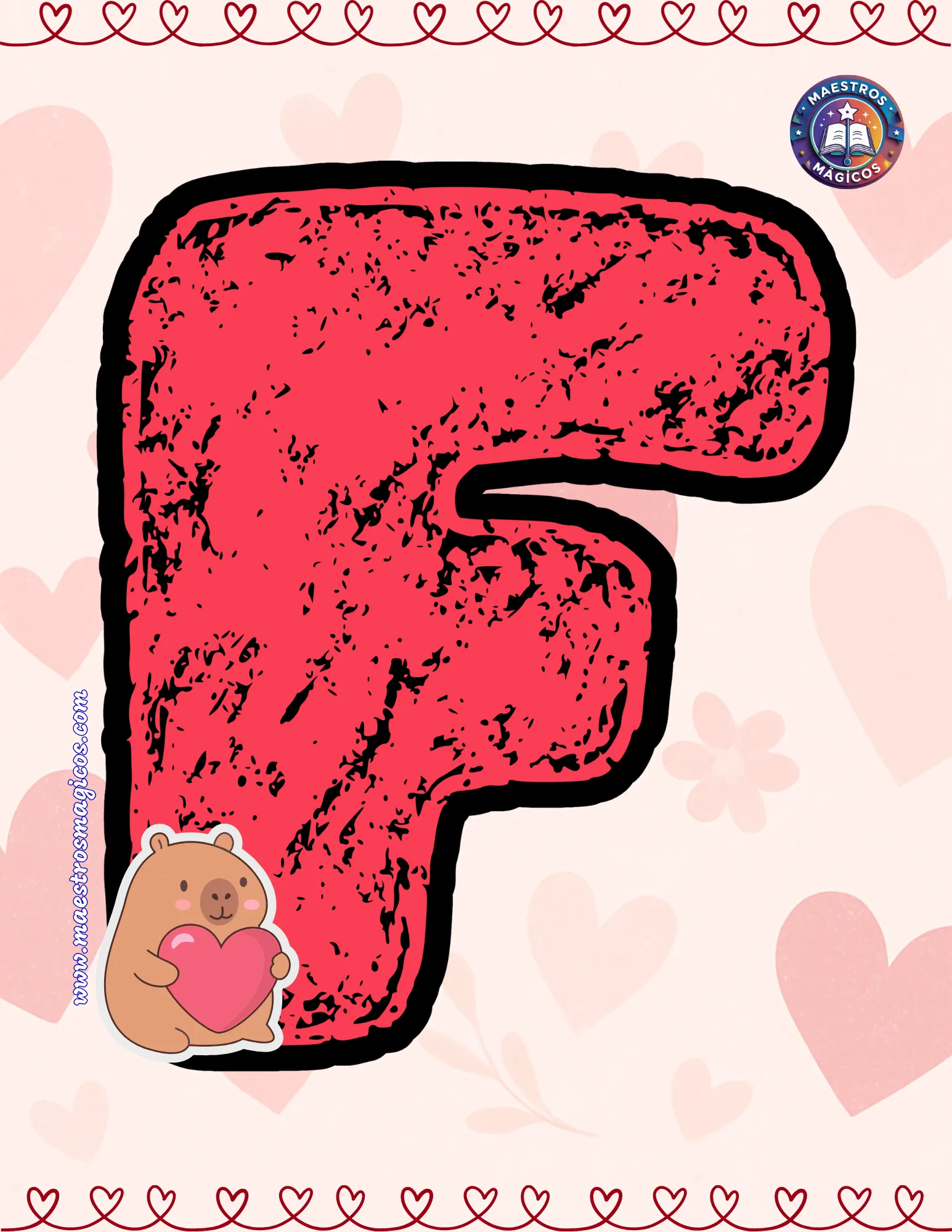 Cartel de febrero 2026 rojo y corazones