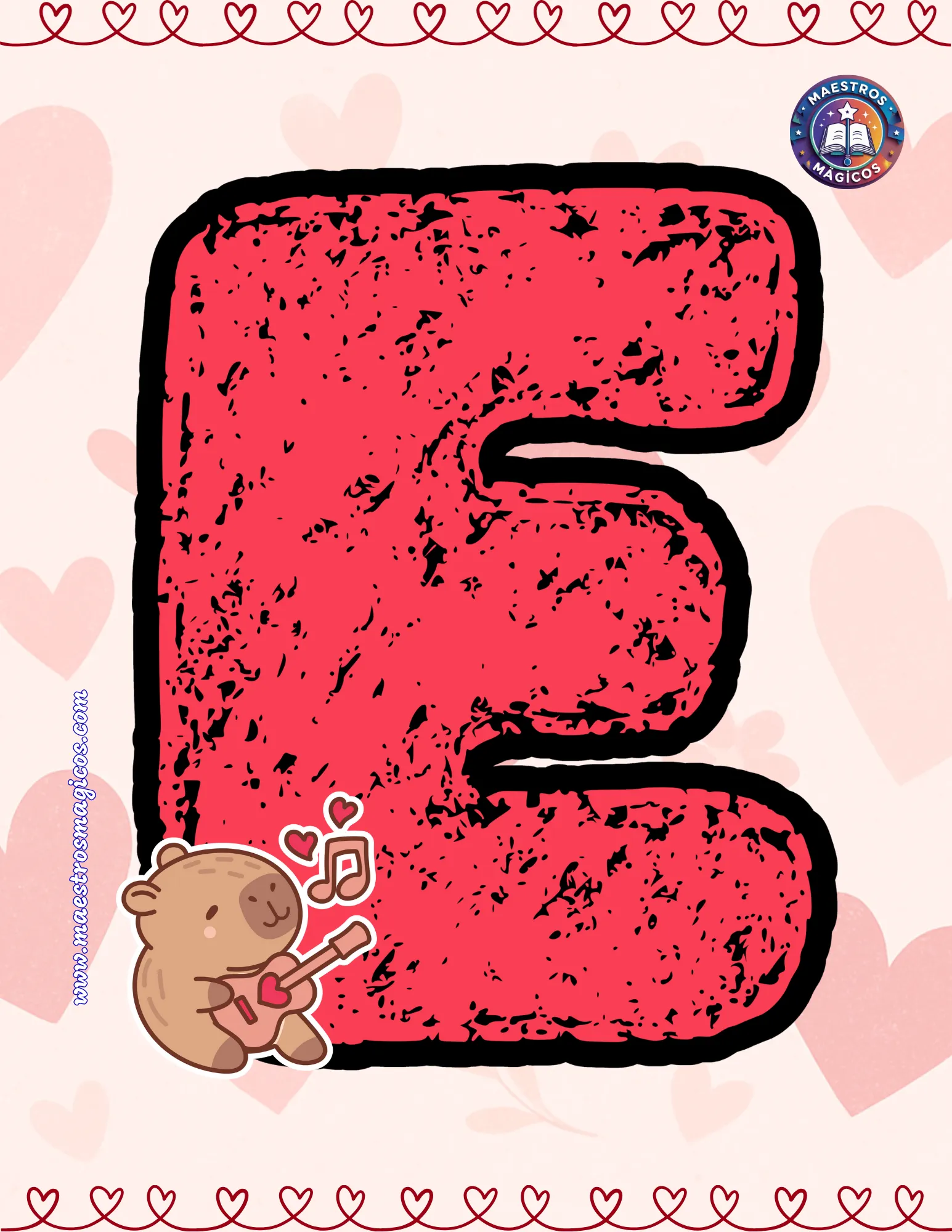 Letra E cartel febrero música