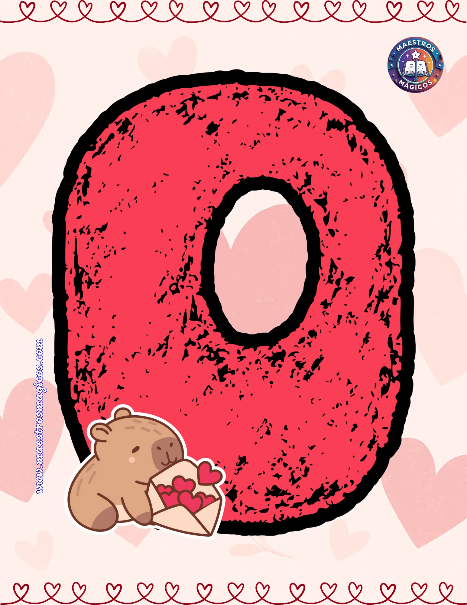 Letra O cartel febrero carta