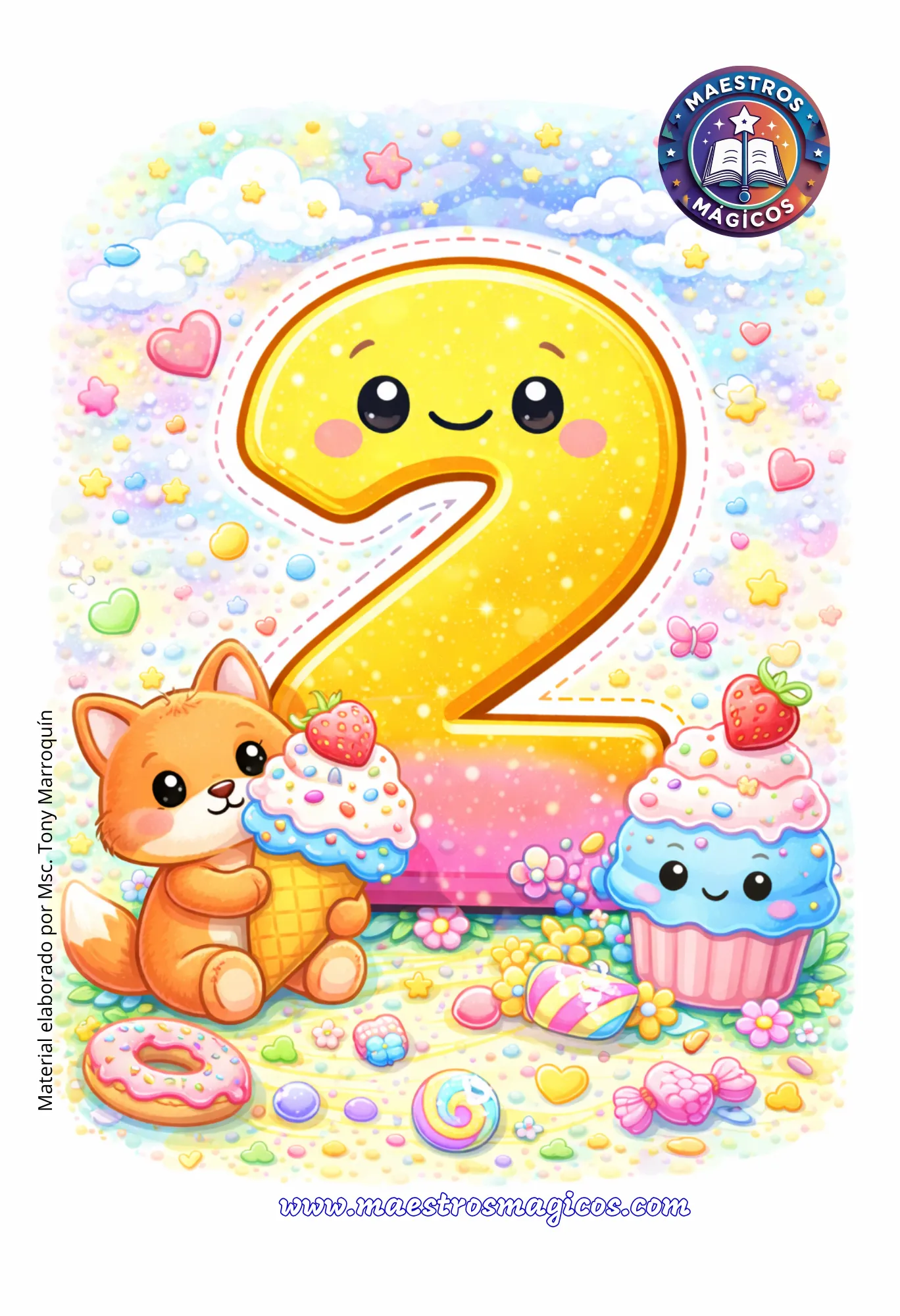 Número 2 cartel zorro amarillo