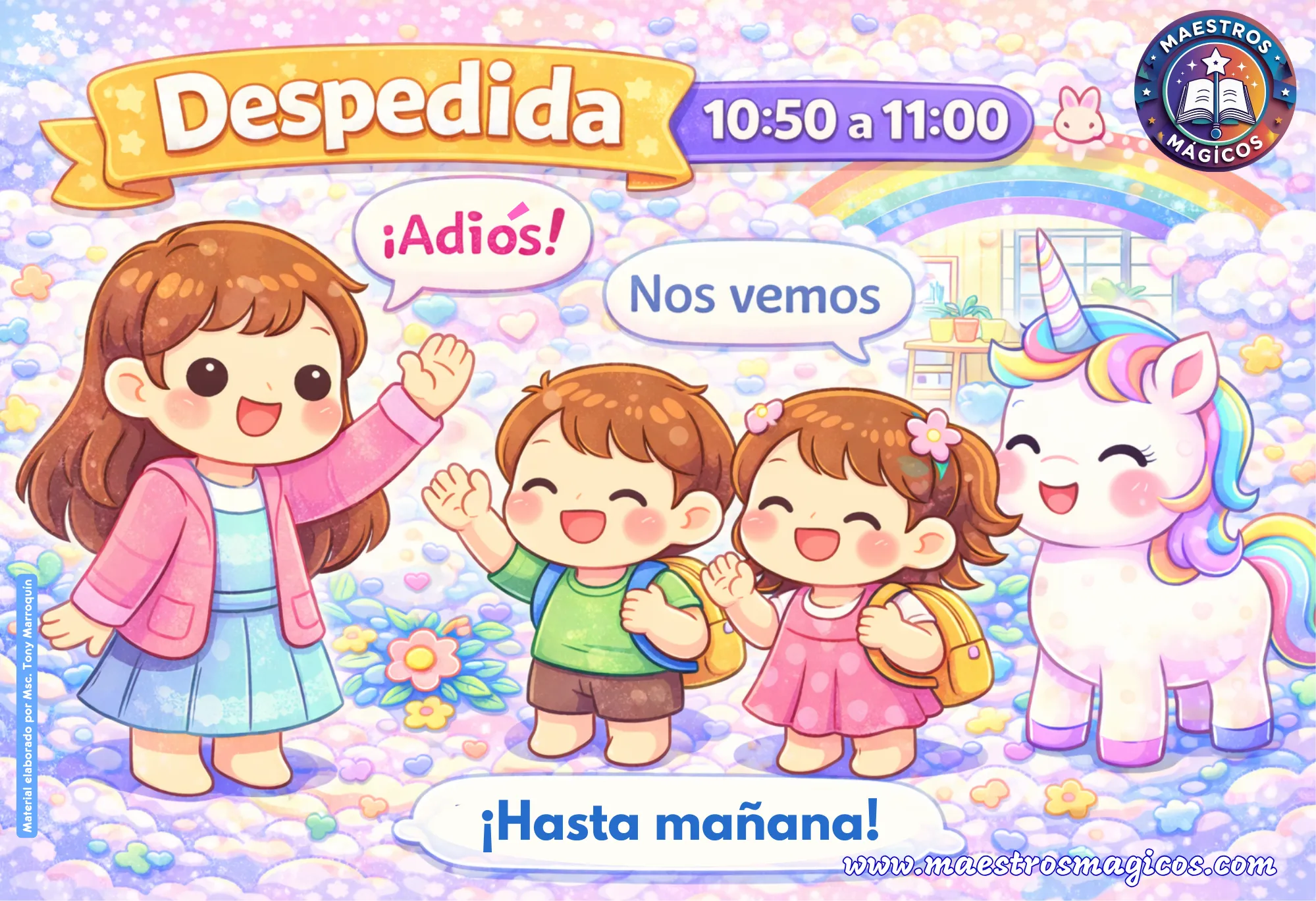 Cartel Bienvenida unicornio