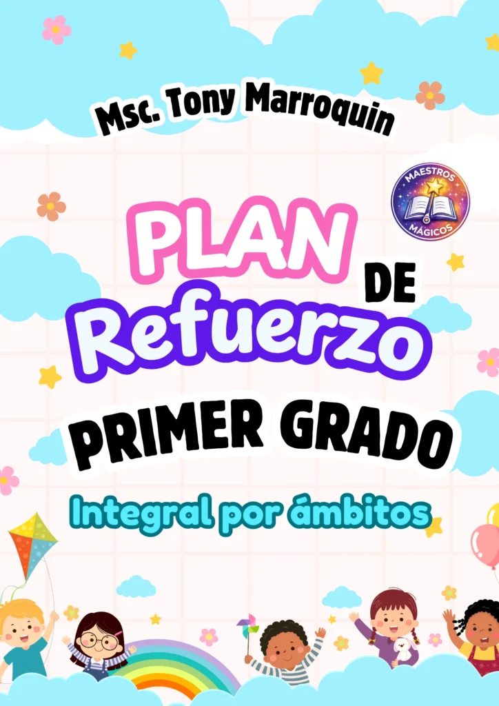 portada plan de refuerzo primer grado integral tony marroquin